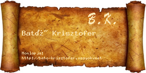 Bató Krisztofer névjegykártya